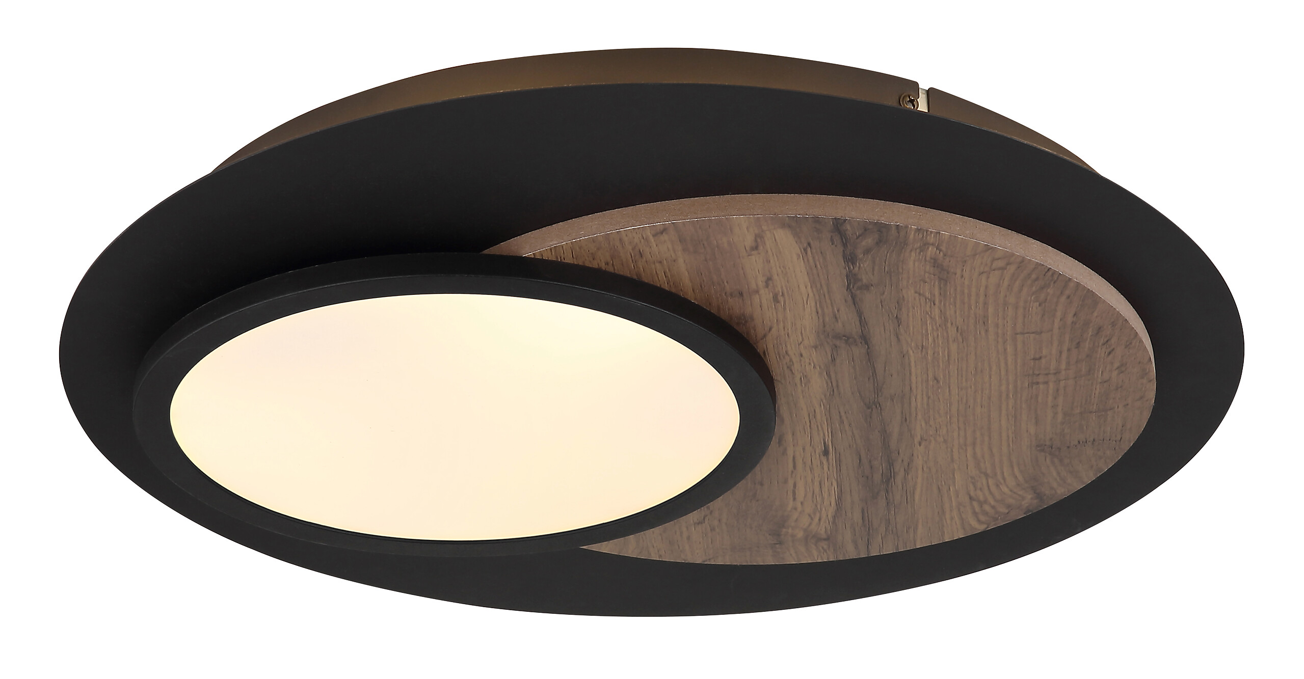 GLOBO Deckenleuchte mattschwarz Opal MDF Metall H/D: ca. 5,6x48 cm 1 Brennstellen