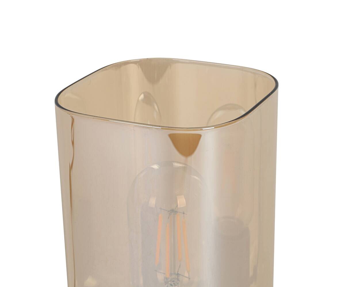 Nolo Tischleuchte Paige amber Glas B/H/L: ca. 9,5x20x9,5 cm E27 1 Brennstellen