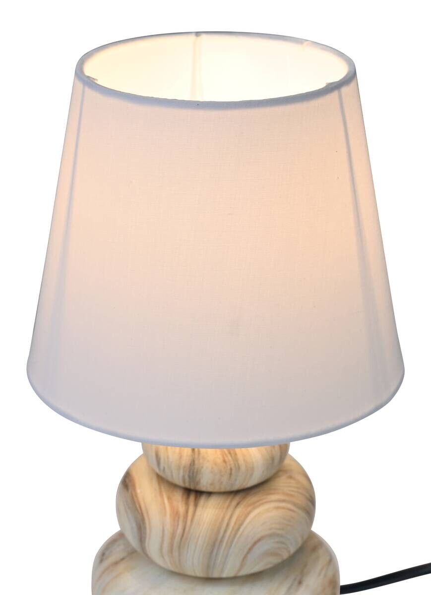 POCOline Keramik_Tischleuchte Adriana beige braun weiß Keramik B/H/L: ca. 16,5x17,5x16,5 cm E14 1 Brennstellen