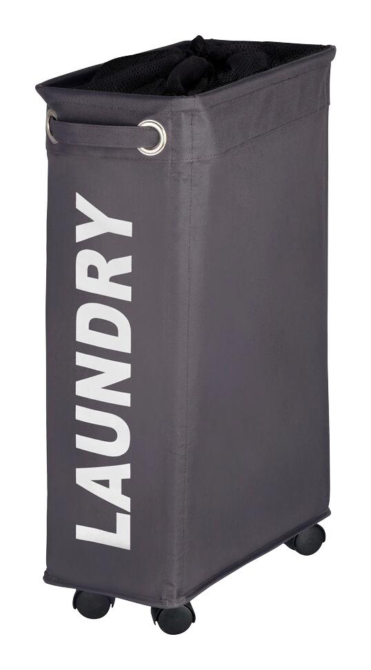 WENKO Wäschekorb grau weiß Kunststoff