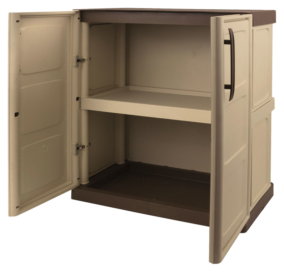 ArtPlast Kunststoffschrank Steel niedrig beige Kunststoff B/H/T: ca. 70x85,5x39 cm