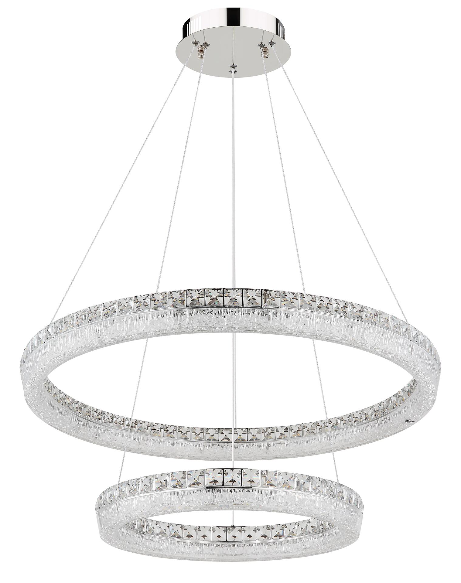 GLOBO Hängeleuchte klar Chrom Acryl Metall Glas H/D: ca. 120x80 cm 1.0 Brennstellen