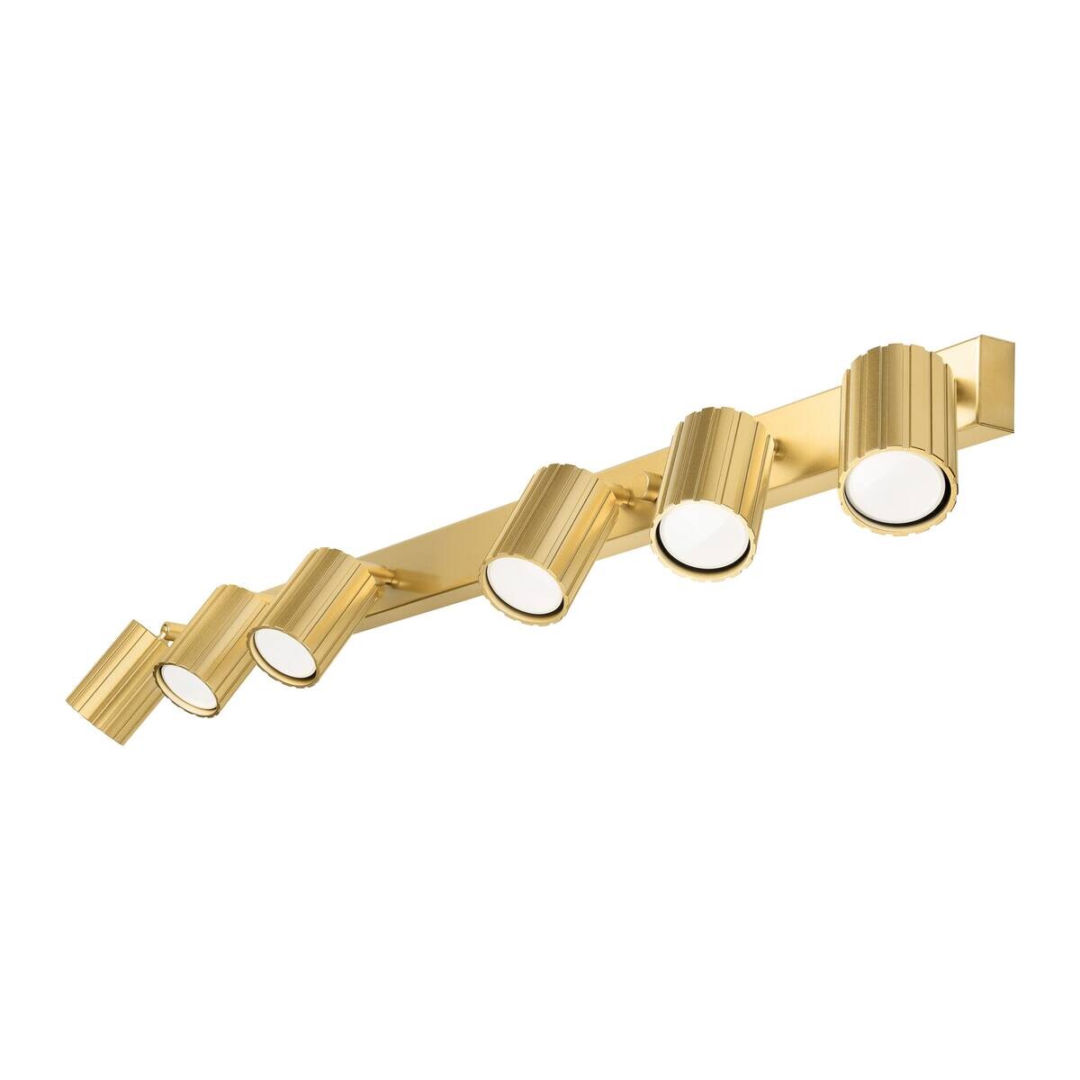 Lamkur Strahler Prisma gold Stahl B/H/L: ca. 6,5x16,5x117 cm 6 Brennstellen