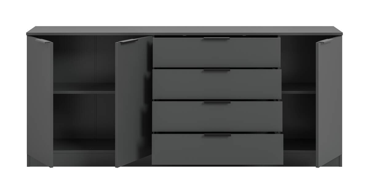 Kommode KOPENHAGEN anthrazit B/H/T: ca. 185x79x35 cm