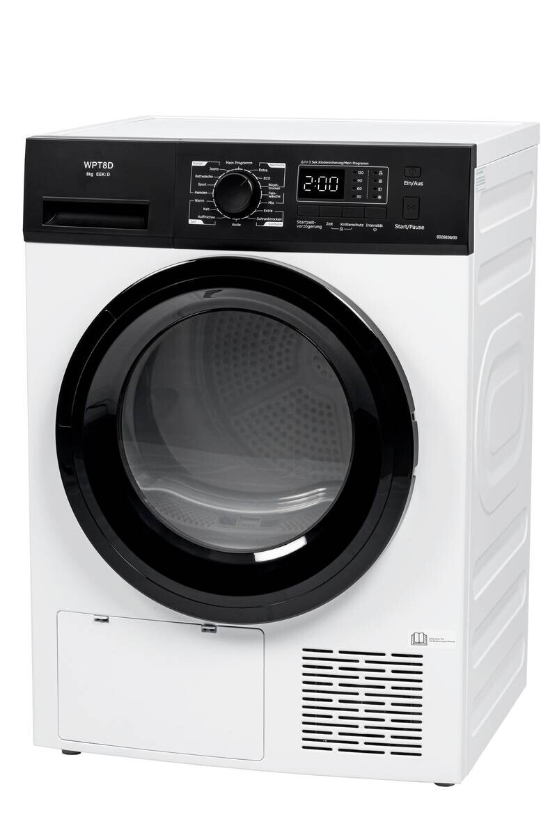 POCOline Wärmepumpentrockner WPT8D weiß B/H/T: ca. 60x85x60 cm ca. 8 kg