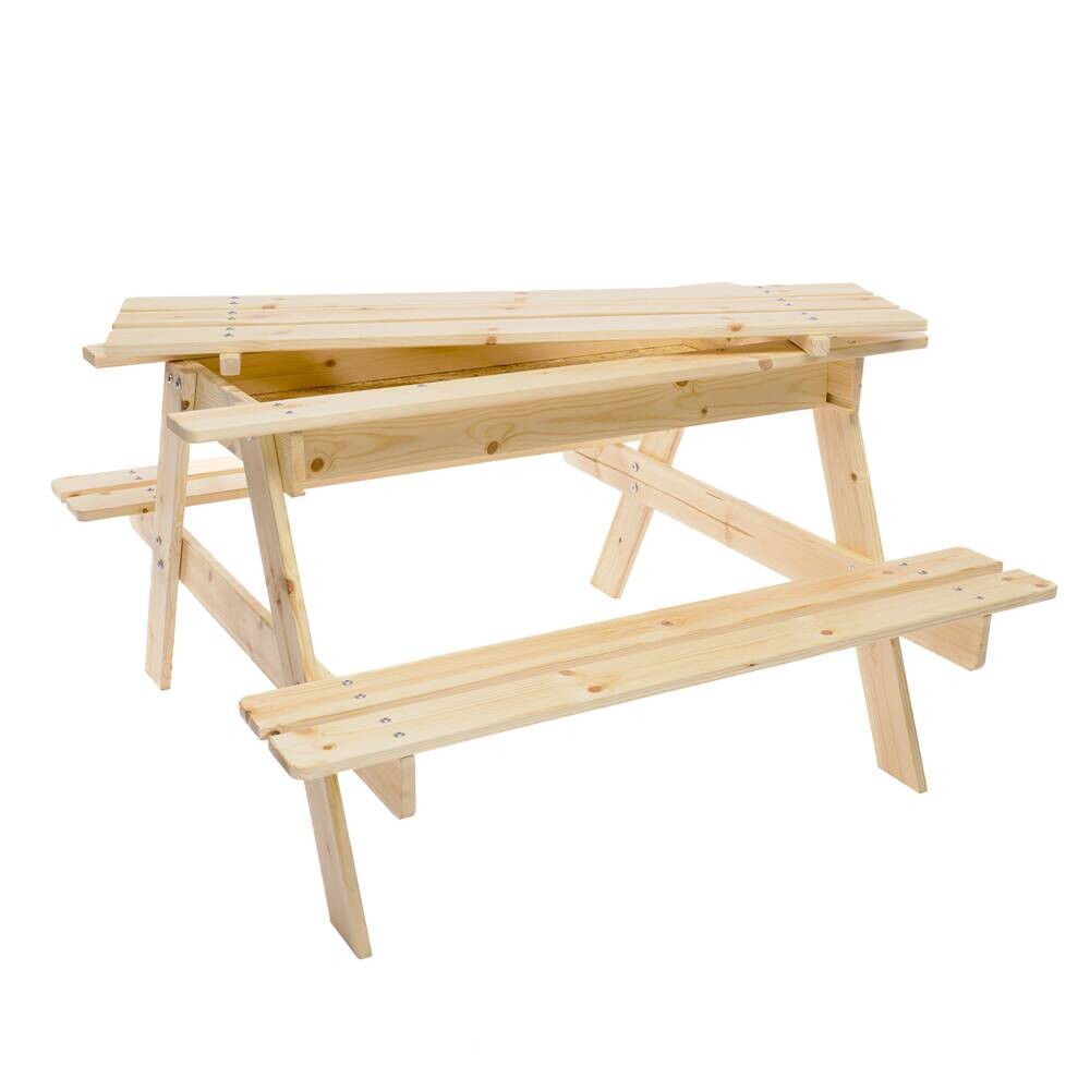 Timbela Kindersitzgarnitur M010 natur Holz B/H/L: ca. 90x50x90 cm
