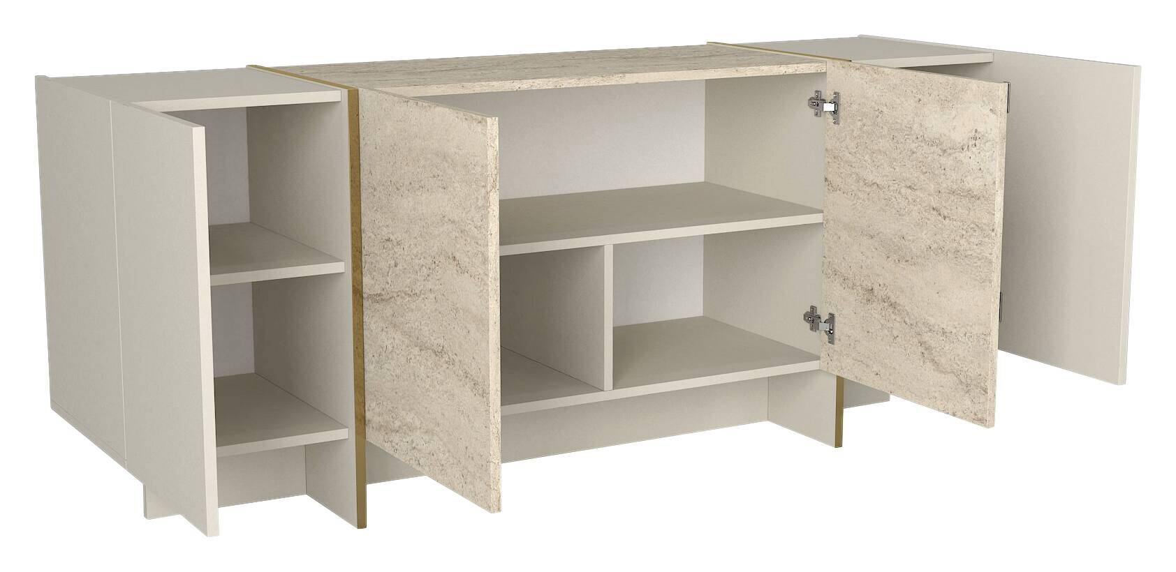 Sideboard Veyron beige granit Optik B/H/T: ca. 180x75,5x46,6 cm