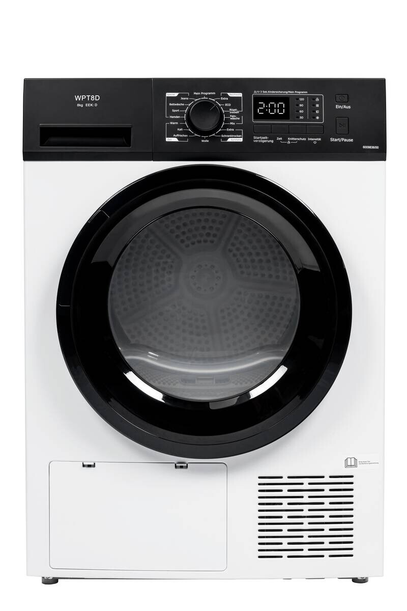 POCOline Wärmepumpentrockner WPT8D weiß B/H/T: ca. 60x85x60 cm ca. 8 kg