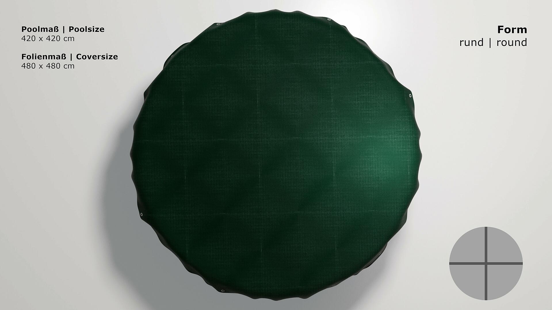 Grasekamp Abdeckplane für Pool rund grün Kunststoff D: ca. 420 cm
