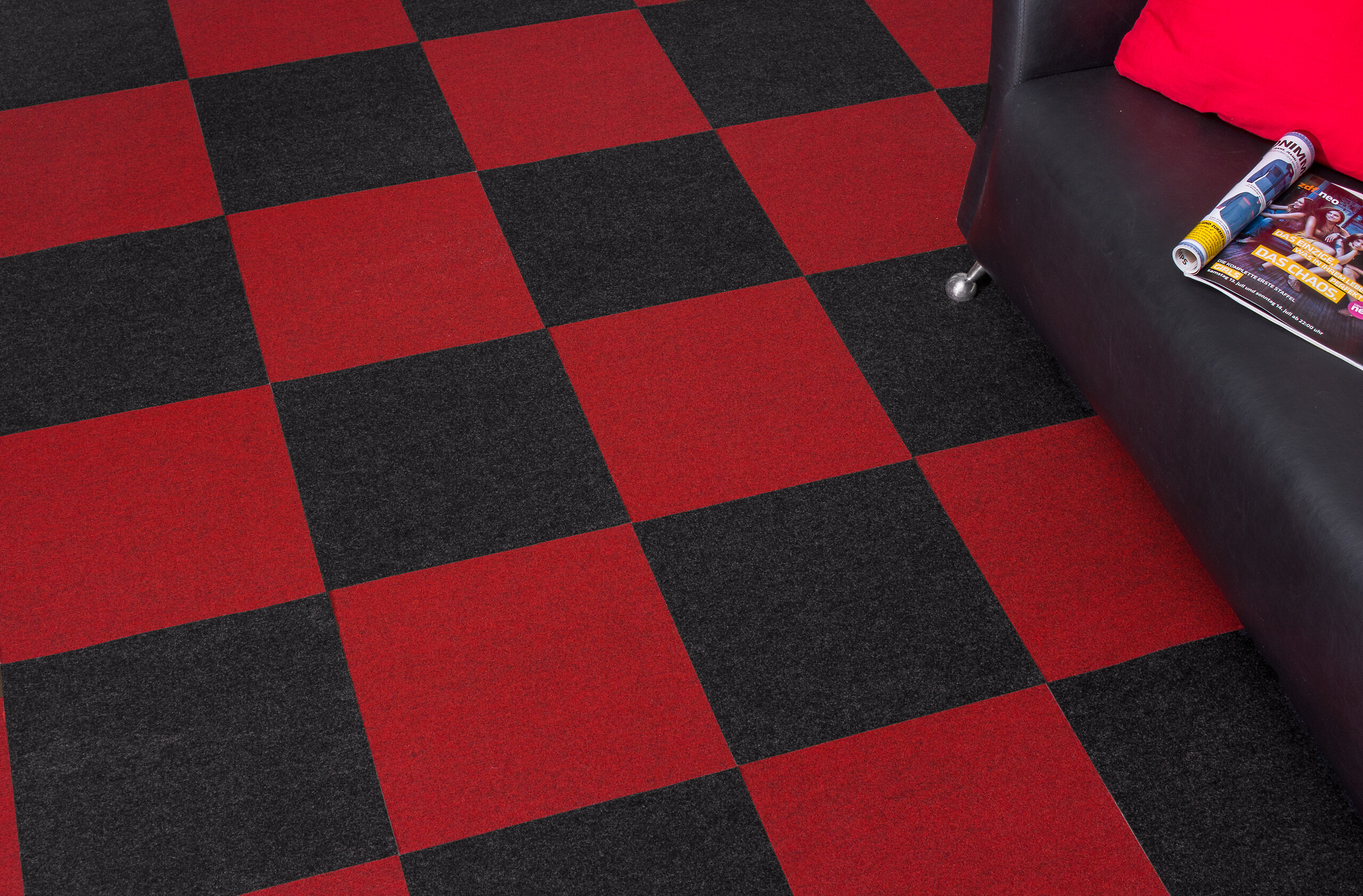 Teppichfliese Filz rot B/L: ca. 40x40 cm pro Stück