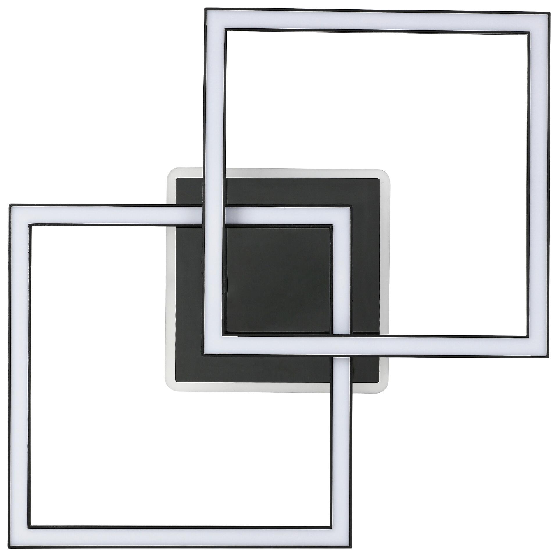 Nolo LED-Deckenleuchte Rhombus schwarz Kunststoff B/H/L: ca. 35x6,5x55 cm