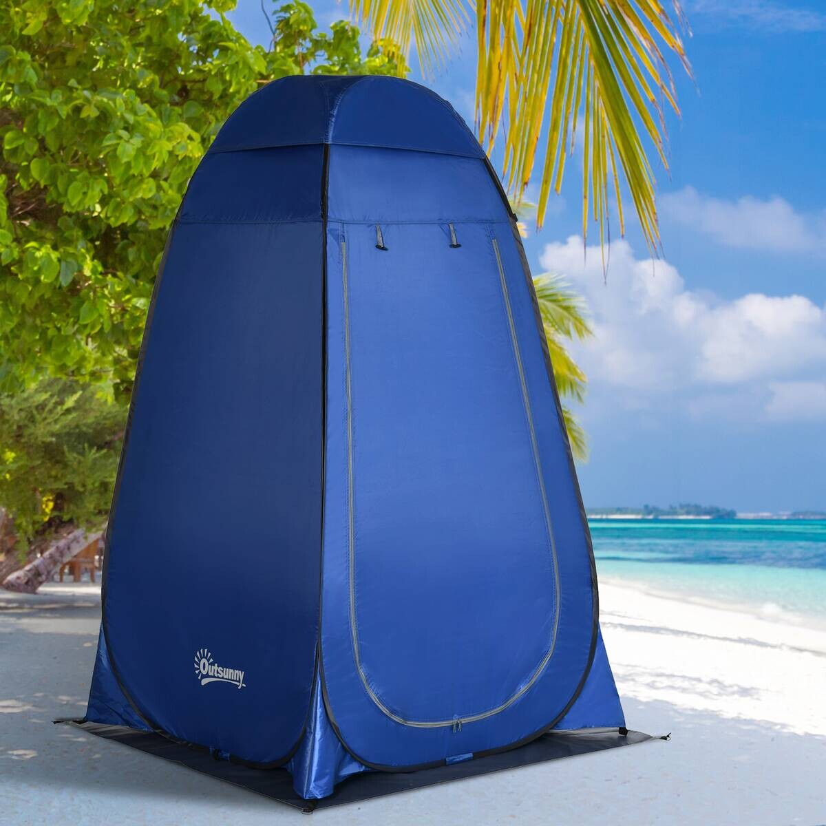 Outsunny Camping-Zubehör blau Polyester B/H/L: ca. 124x126x198 cm
