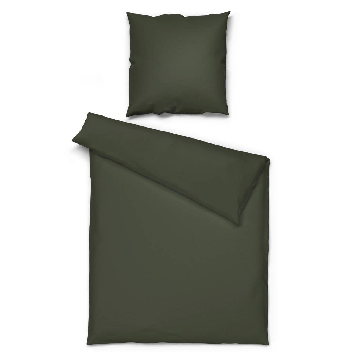 Baumwoll Bettwäsche Renforce dunkelgrün Baumwolle B/L: ca. 135x200 cm