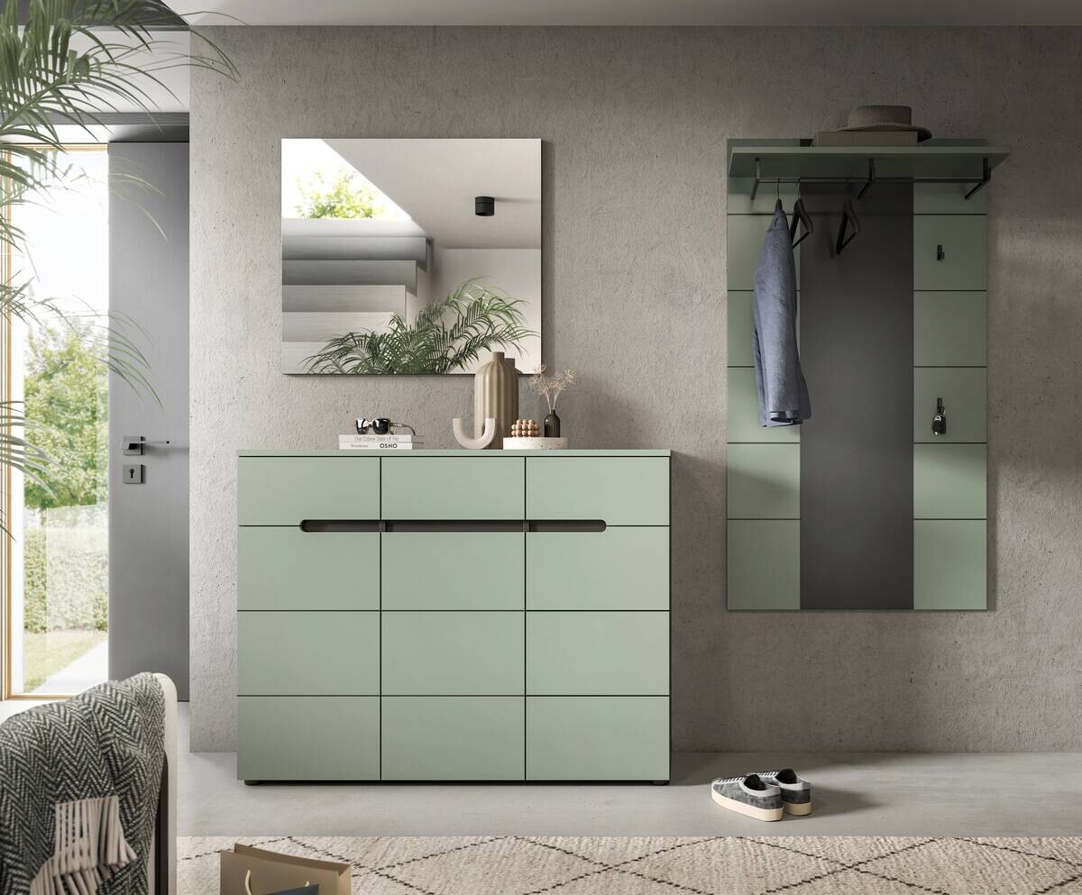 Garderobe Canu grün basaltgrau Nachbildung B/H/T: ca. 215x190x37 cm