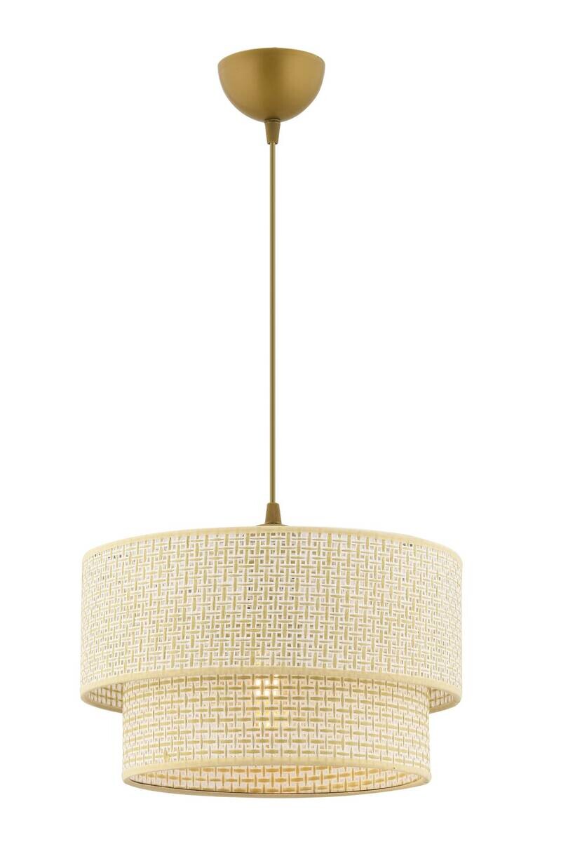 Opviq Pendelleuchte Echo creme Baumwolle B/H/T/L/D: ca. 30x65x30x30x30 cm E27 1 Brennstellen