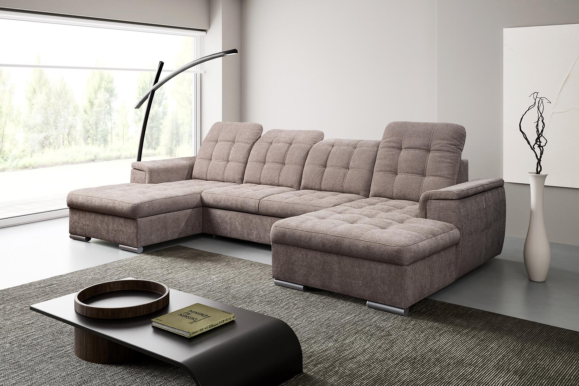 Wohnlandschaft Nadja stone Microfaser B/H/T: ca. 330x105x174 cm Wohnlandschaft Nadja stone Microfaser B/H/T: ca. 330x105x174 cm