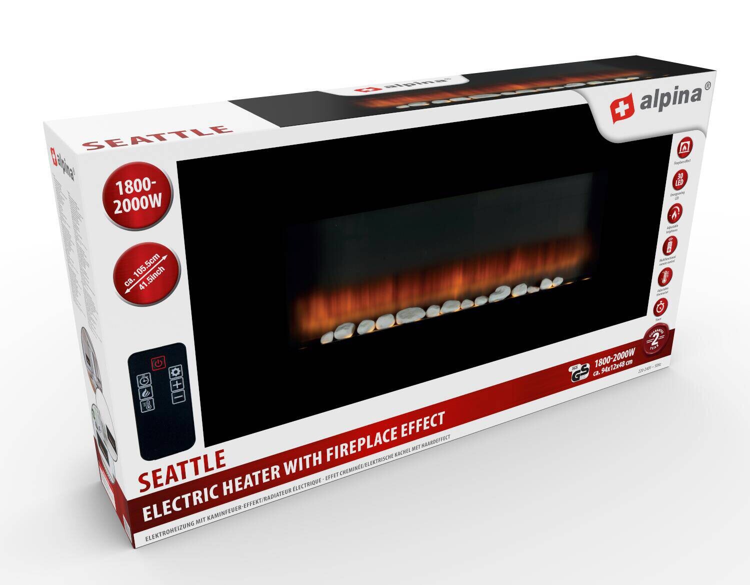 alpina Elektrokamin Glas ca. 2000 W