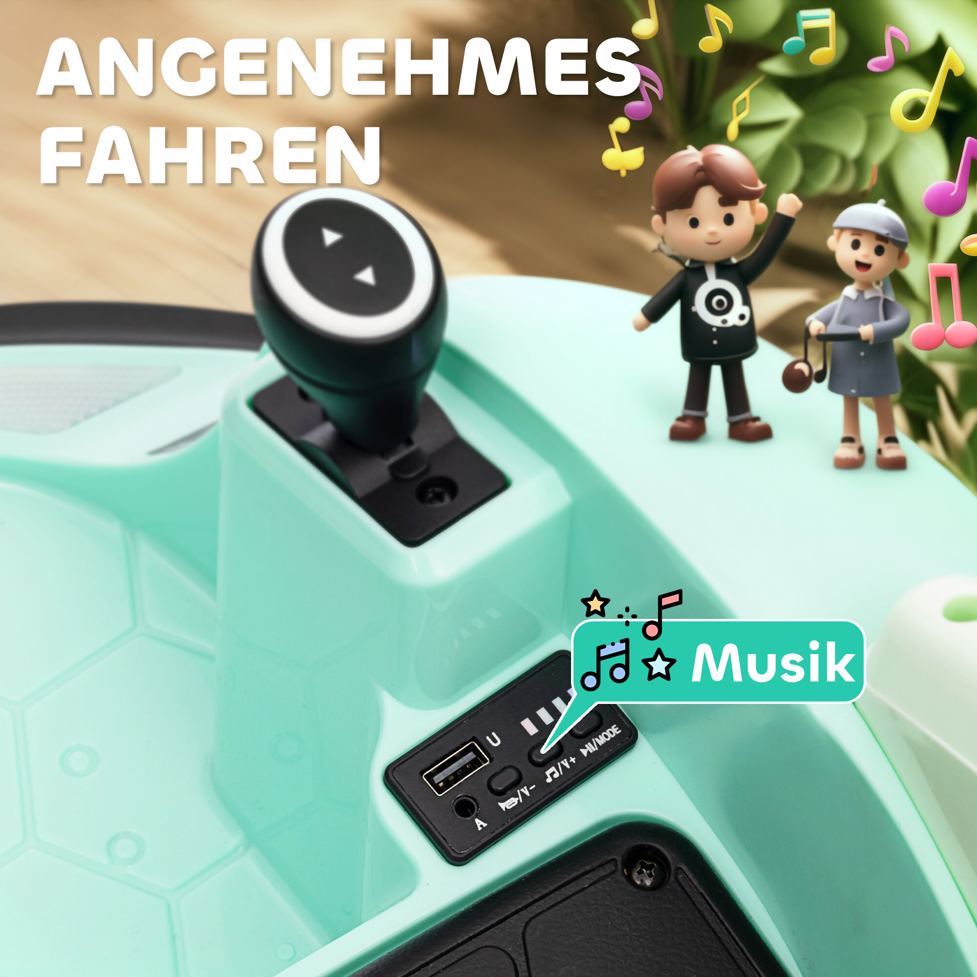 AIYAPLAY Kinder-Autoscooter türkis B/H/L: ca. 64,5x39x66,5 cm