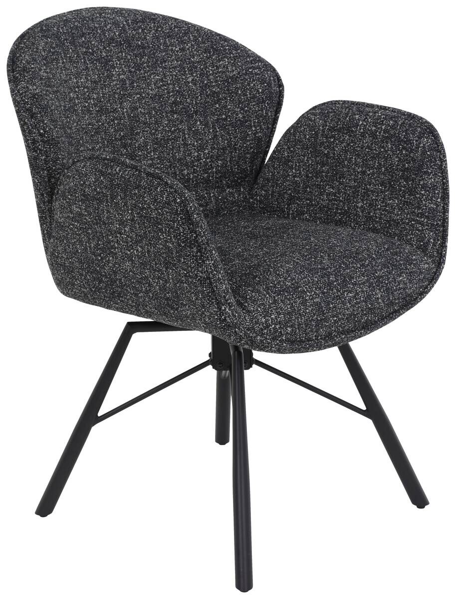 Sessel Bristol, 2er-Set anthrazit Metall Microfaser B/H/T: ca. 62x83x66 cm