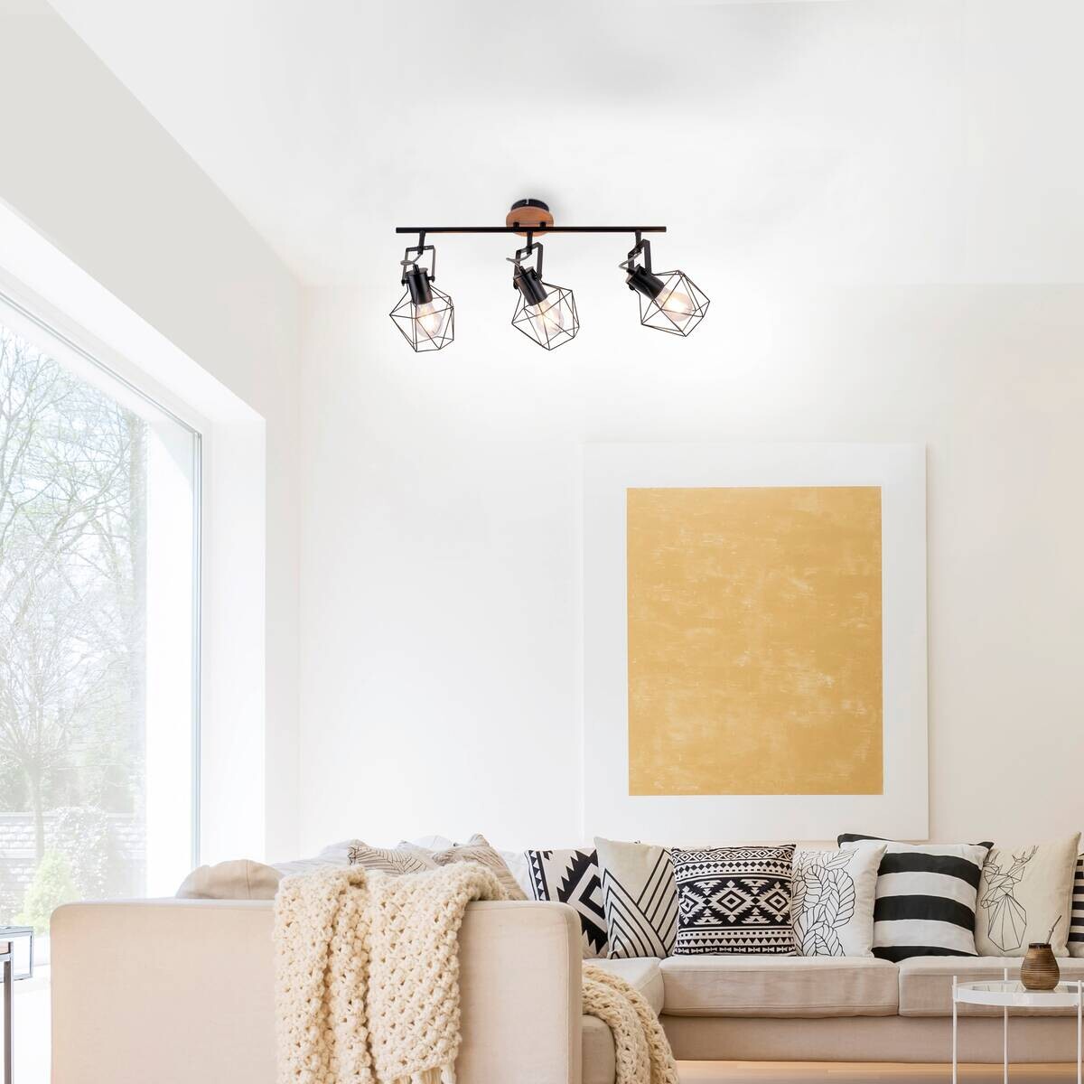 Just Light Spotbalken Jaro Eisen B/H/L: ca. 28x31x83 cm E27 3 Brennstellen