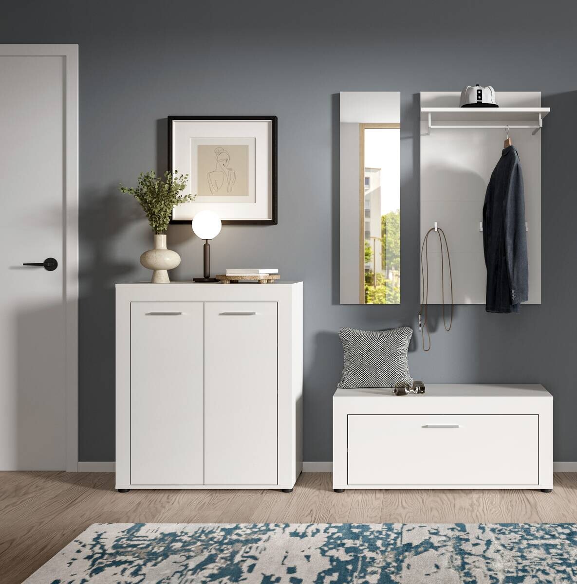 Garderobe JAM weiß B/H/T: ca. 200x191x35 cm