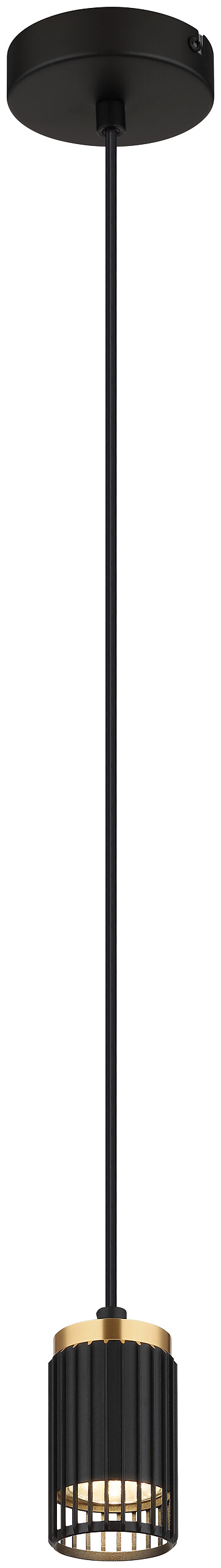 GLOBO Pendelleuchte mattschwarz Metall Aluminium H/D: ca. 120x10 cm GU10 1 Brennstellen