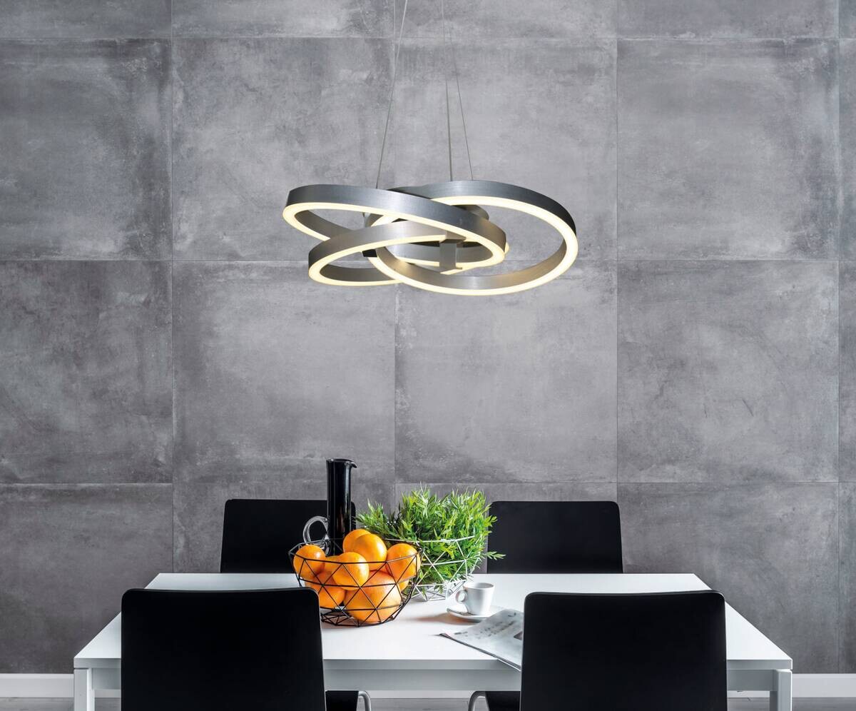 Näve Leuchten Pendelleuchte 6107960 Alu Kunststoff Metall B/H/T: ca. 58x120x58 cm null 3 Brennstellen