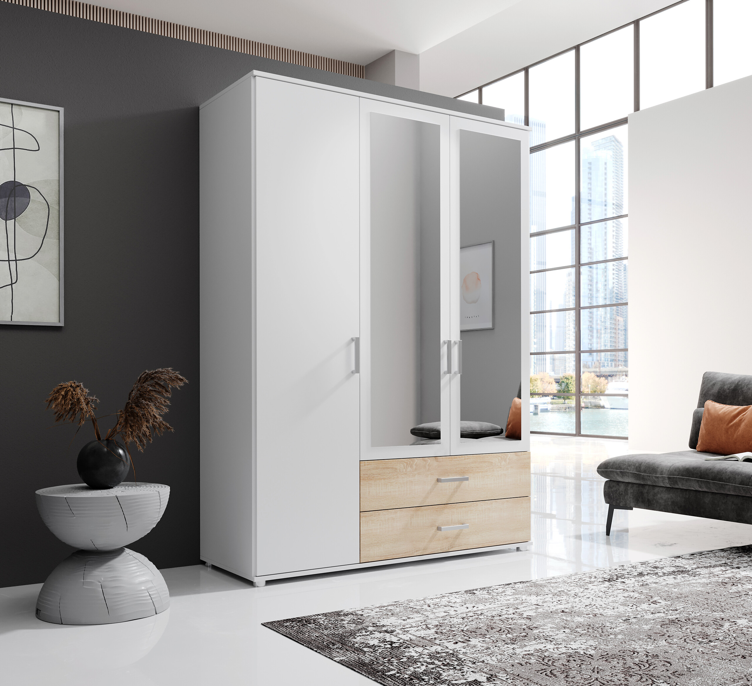 Kleiderschrank Ivar weiß B/H/T: ca. 125x190x51 cm