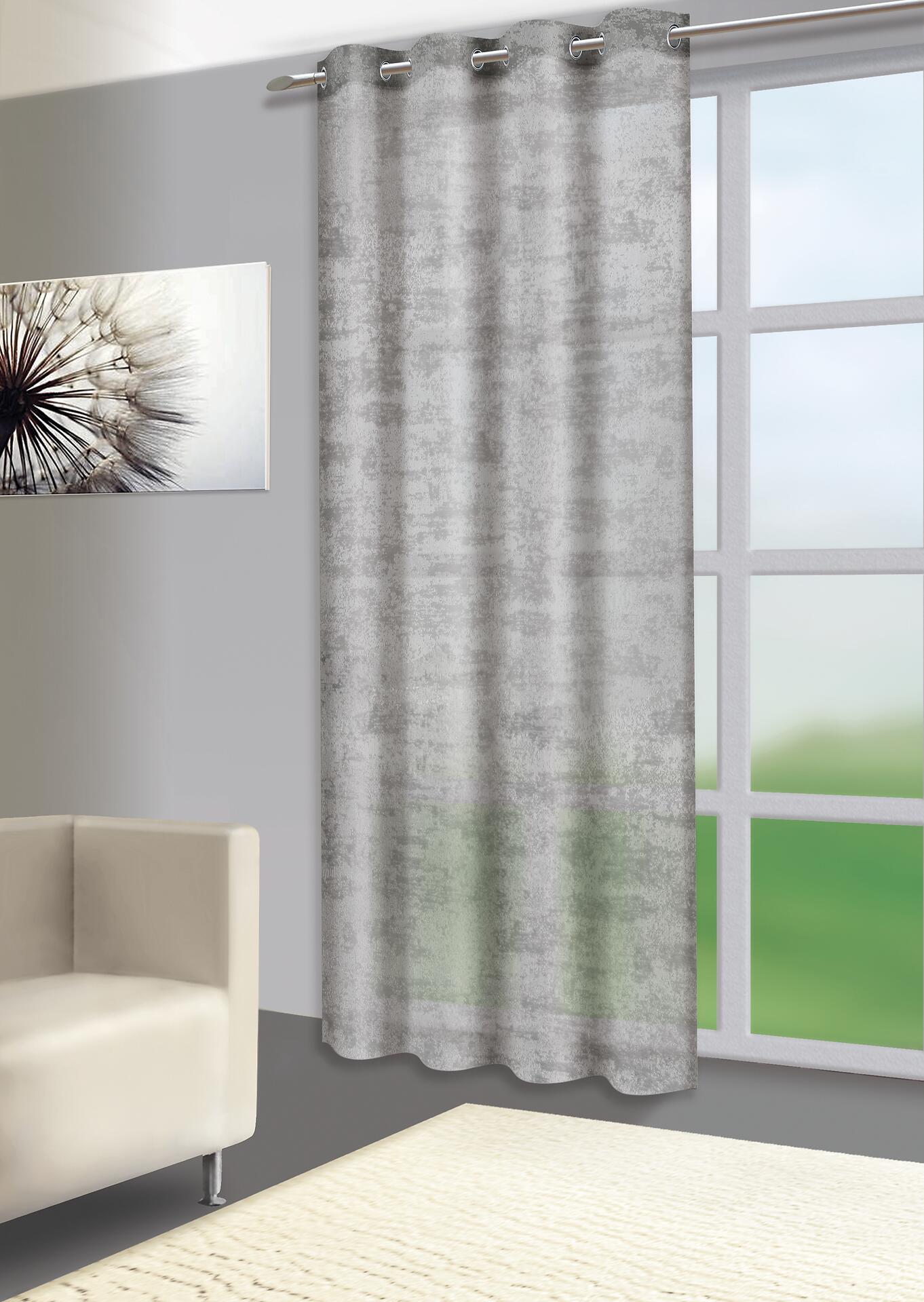 Ösenvorhang Wolke silber B/L: ca. 140x245 cm