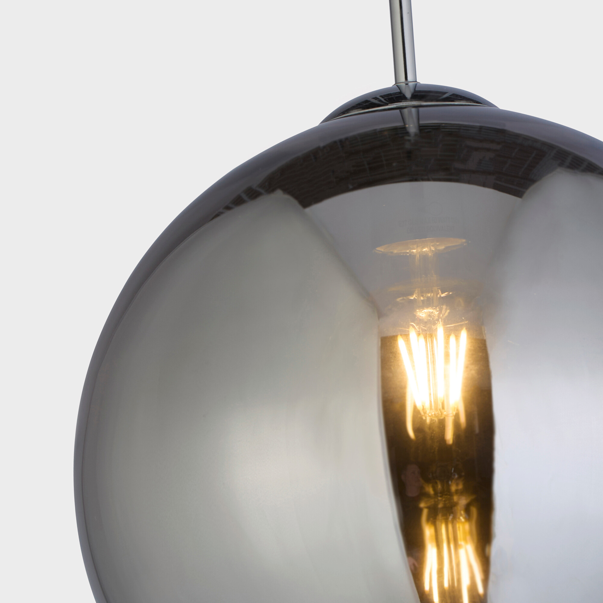 Searchlight Pendelleuchte Balls Chrom Stahl Glas B/H/D: ca. 30x120x30 cm E27 1 Brennstellen Searchlight Pendelleuchte Balls Chrom Stahl Glas B/H/D: ca. 30x120x30 cm E27 1 Brennstellen