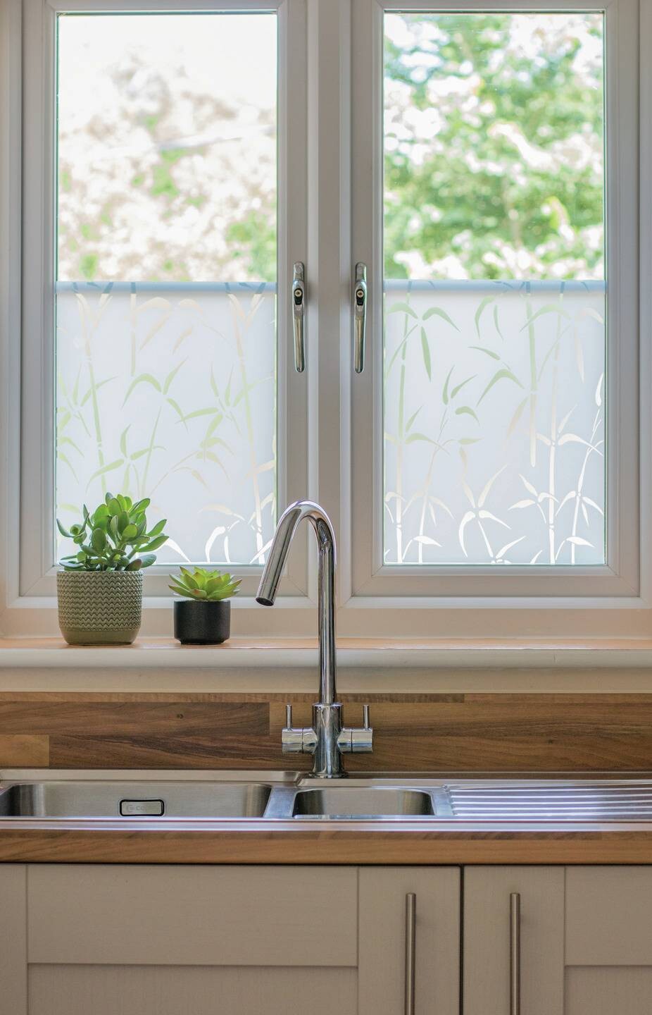 d-c-fix Fensterfolie Bamboo weiß transparent B/L: ca. 45x150 cm