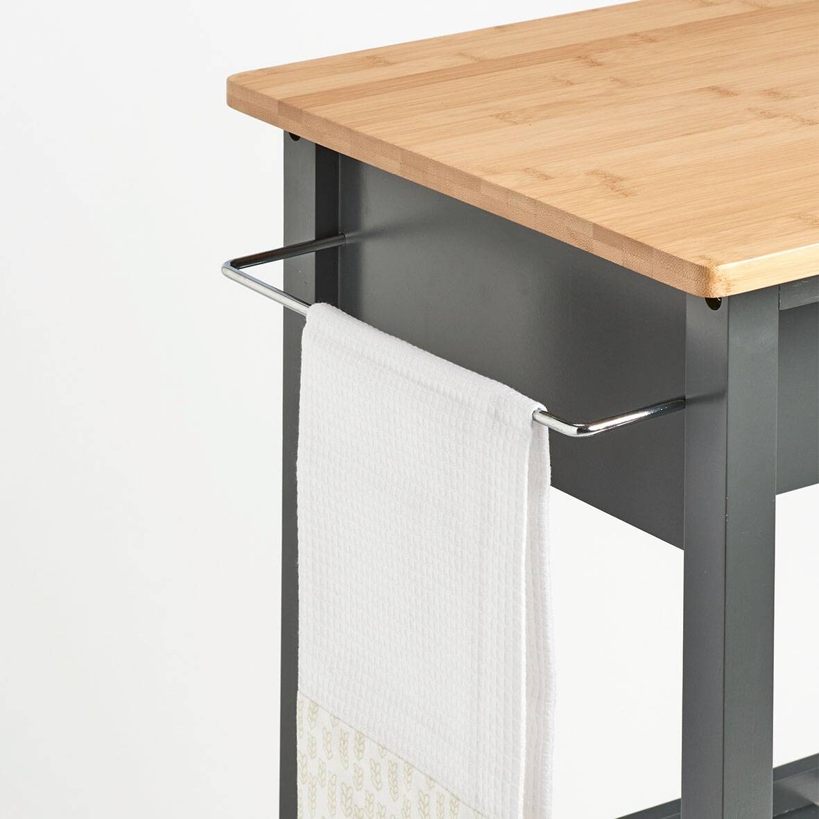 Zeller Küchenrollwagen grau MDF B/H/L: ca. 40x93x58 cm