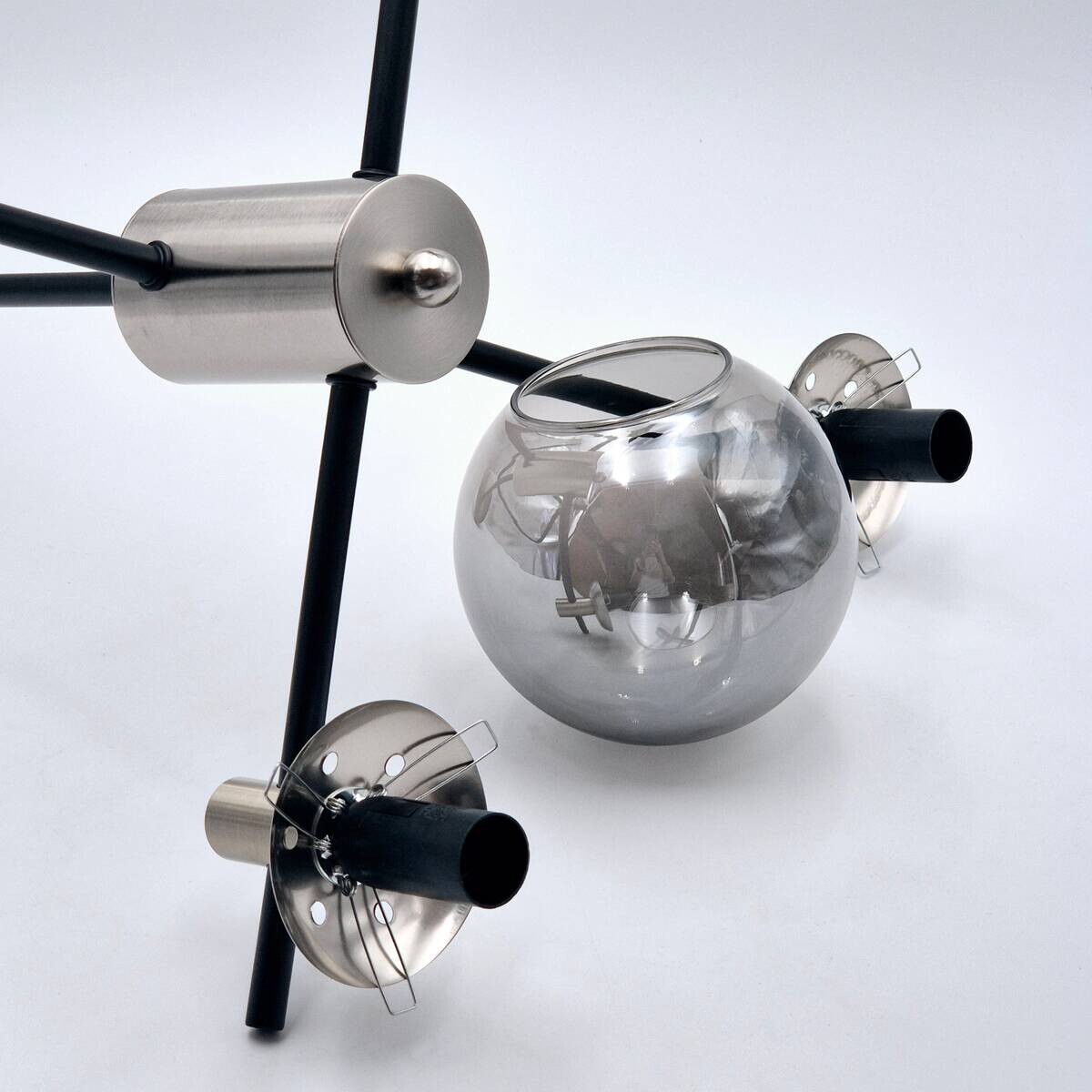 Lamkur Deckenleuchte Lilou Chrom Glas Stahl B/H/L: ca. 61x53x61 cm E14 4 Brennstellen