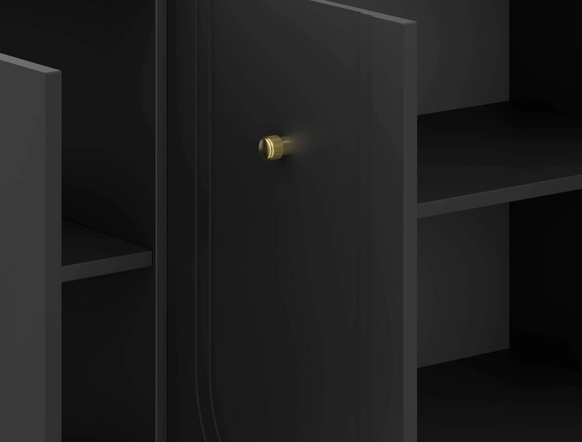 Kommode MAZOMA schwarz gold Optik B/H/T: ca. 154x82x39 cm