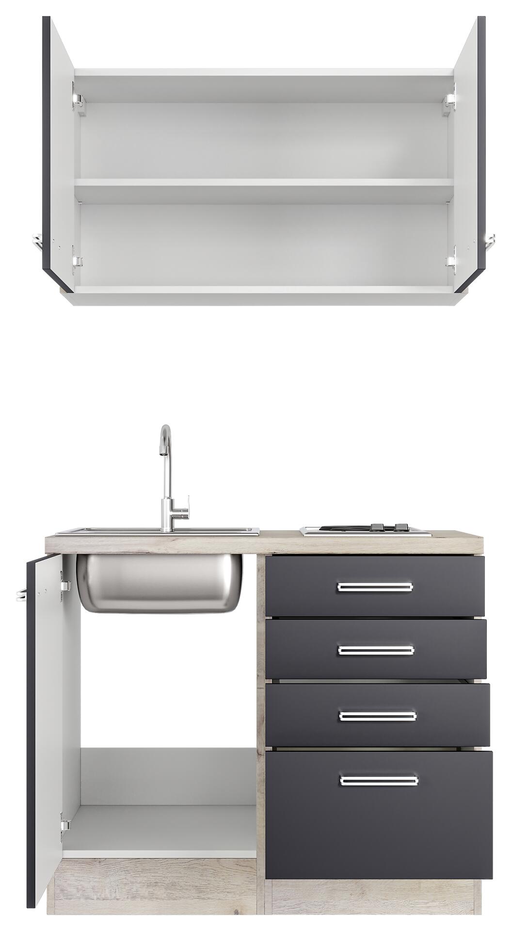 Küchenblock Elva anthrazit B/H/T: ca. 100x200x60 cm