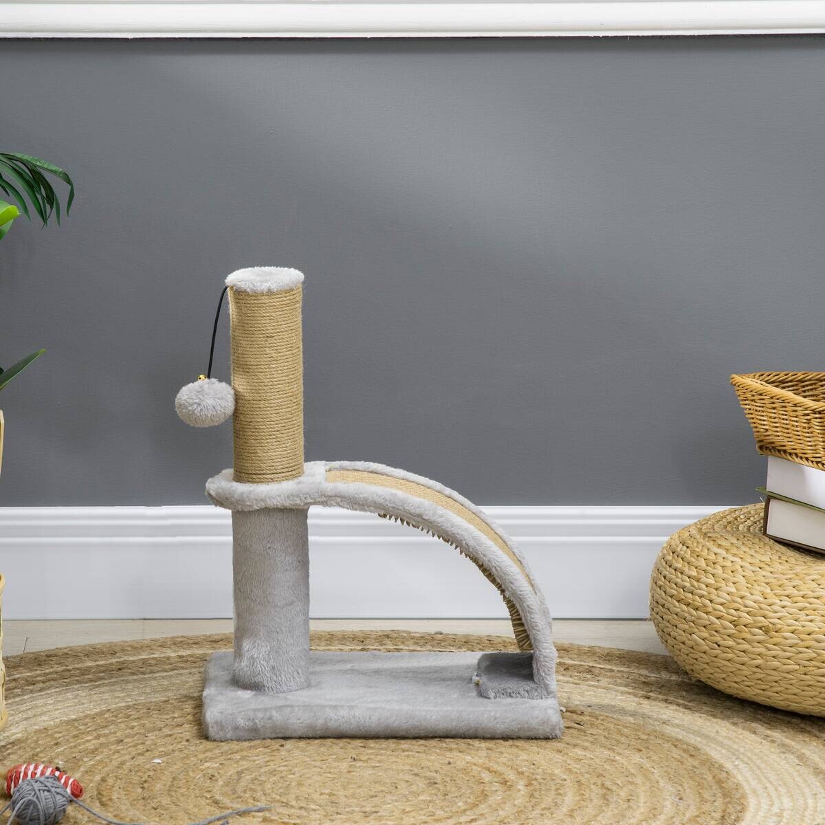 PawHut Kratzbaum grau Polyester B/H/L: ca. 24x43x34 cm