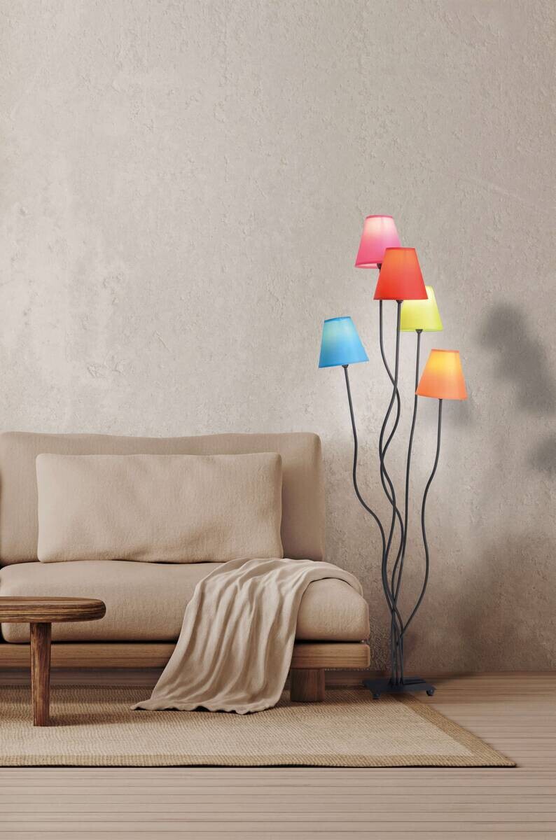 Näve Leuchten Stehleuchte 2041261 multicolor Metall Textil B/H/T: ca. 36x166x40 cm 5 Brennstellen