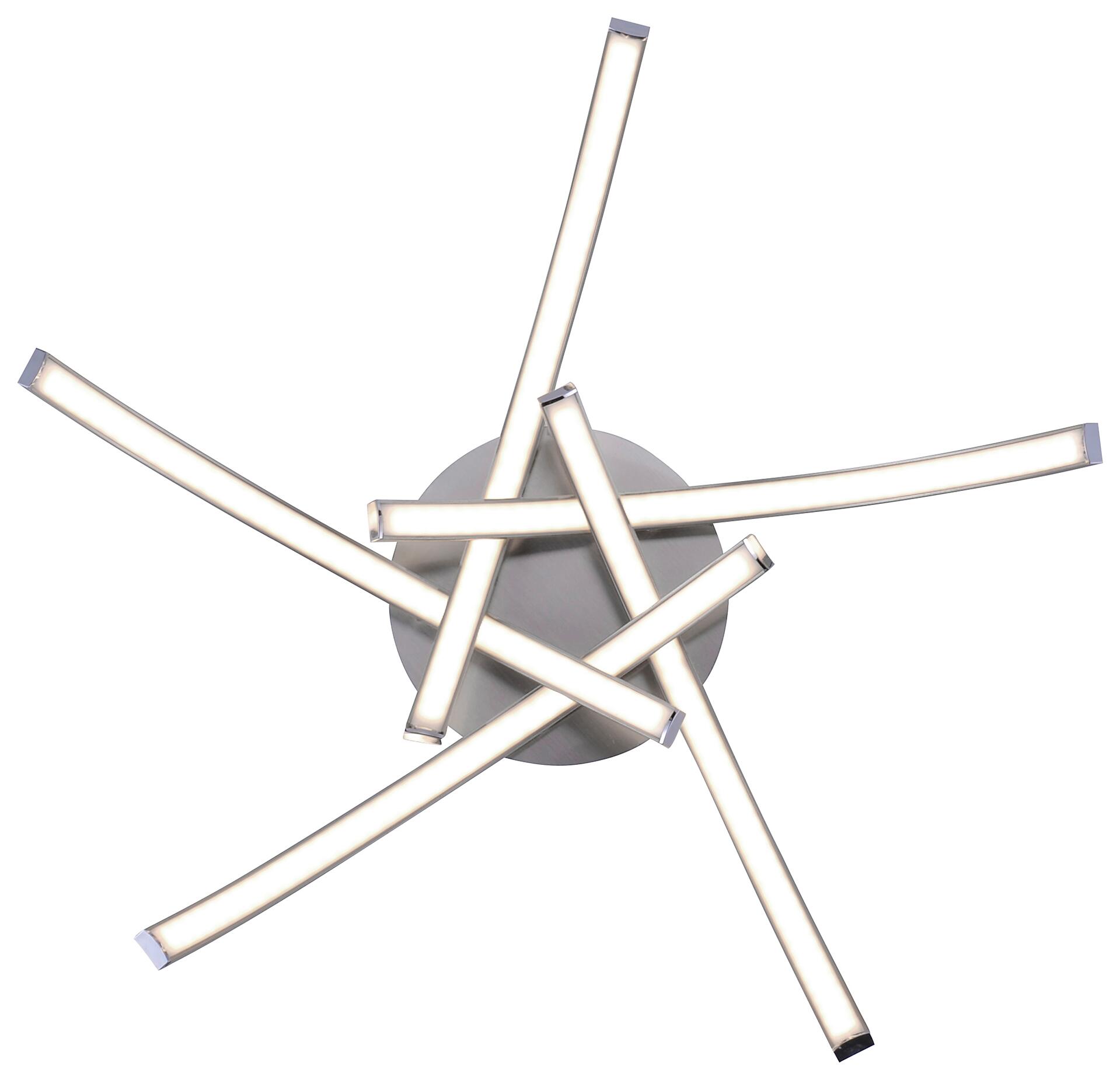 Just Light Deckenleuchte Valerie stahlfarbig Alu Eisen Kunststoff H/D: ca. 14x47 cm