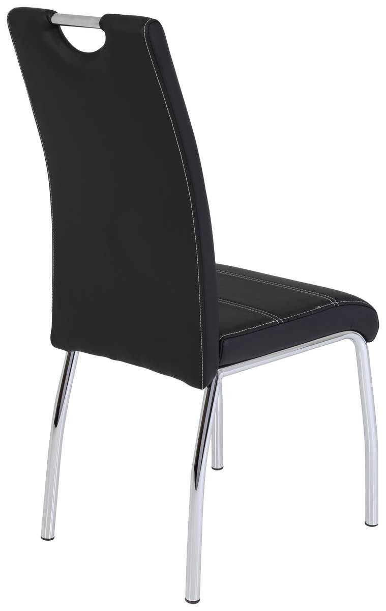 Stuhl Susi 4er Set schwarz Kunstleder B/H/T: ca. 44x98x61 cm