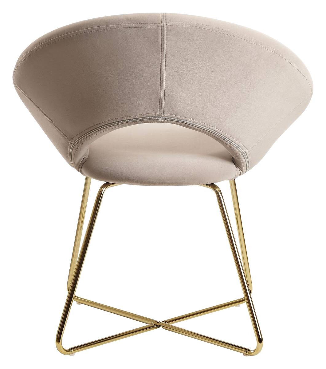 Stuhl beige Samt B/H/T: ca. 57x83x60 cm