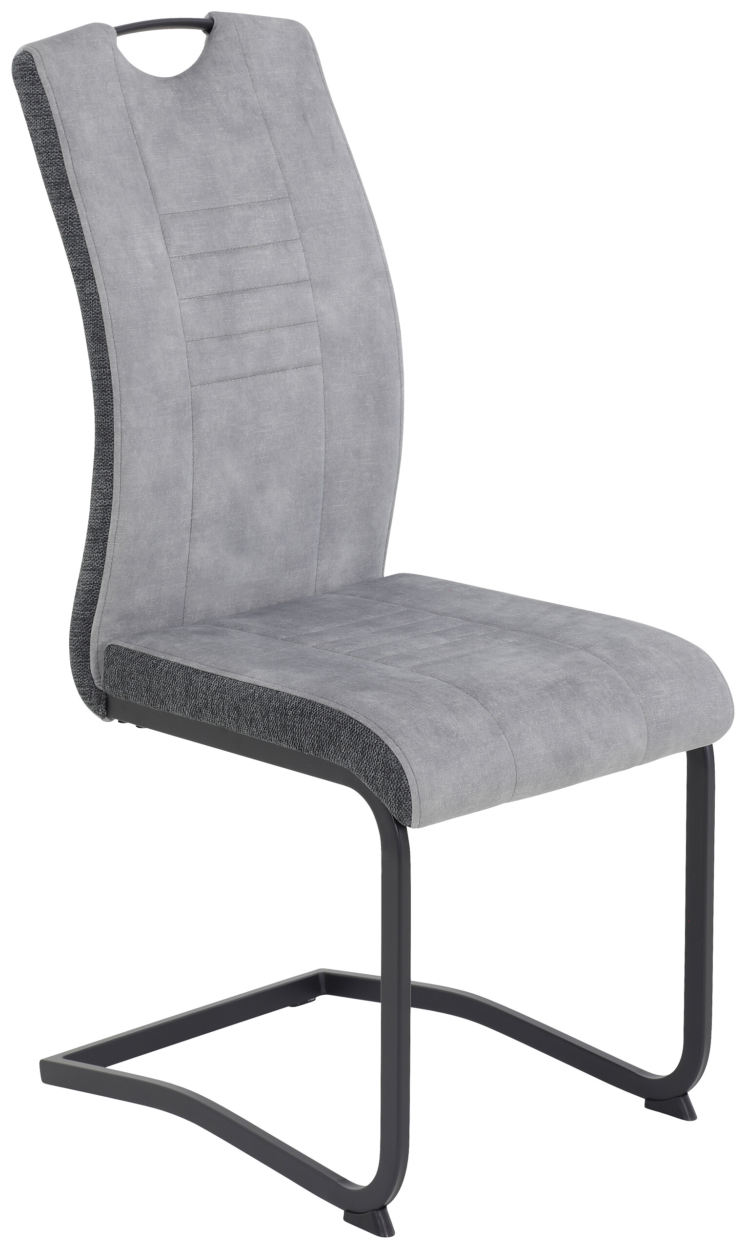 Schwingstuhl Riga, 2er-Set hellgrau anthrazit B/H/T: ca. 44x100x60 cm