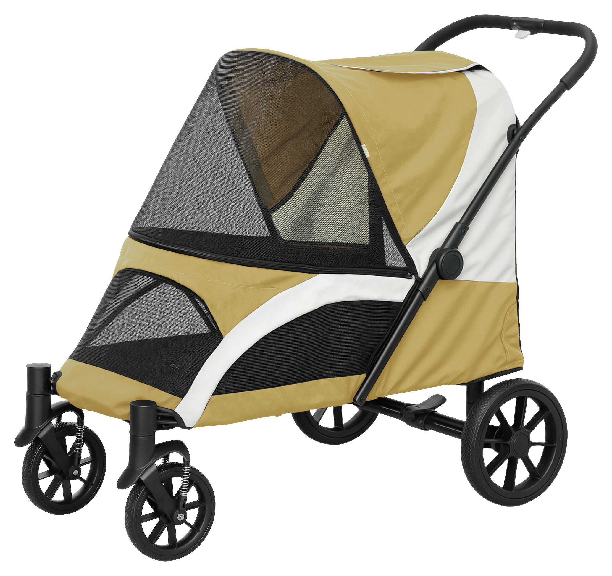 PawHut Hundewagen braun Stahl B/H/L: ca. 67x100x124 cm