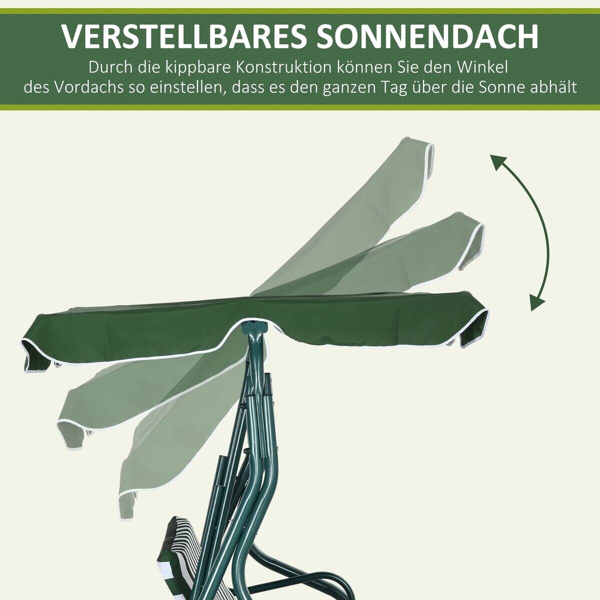 Outsunny Hollywoodschaukel grün Polyester B/H/L: ca. 110x170x153 cm