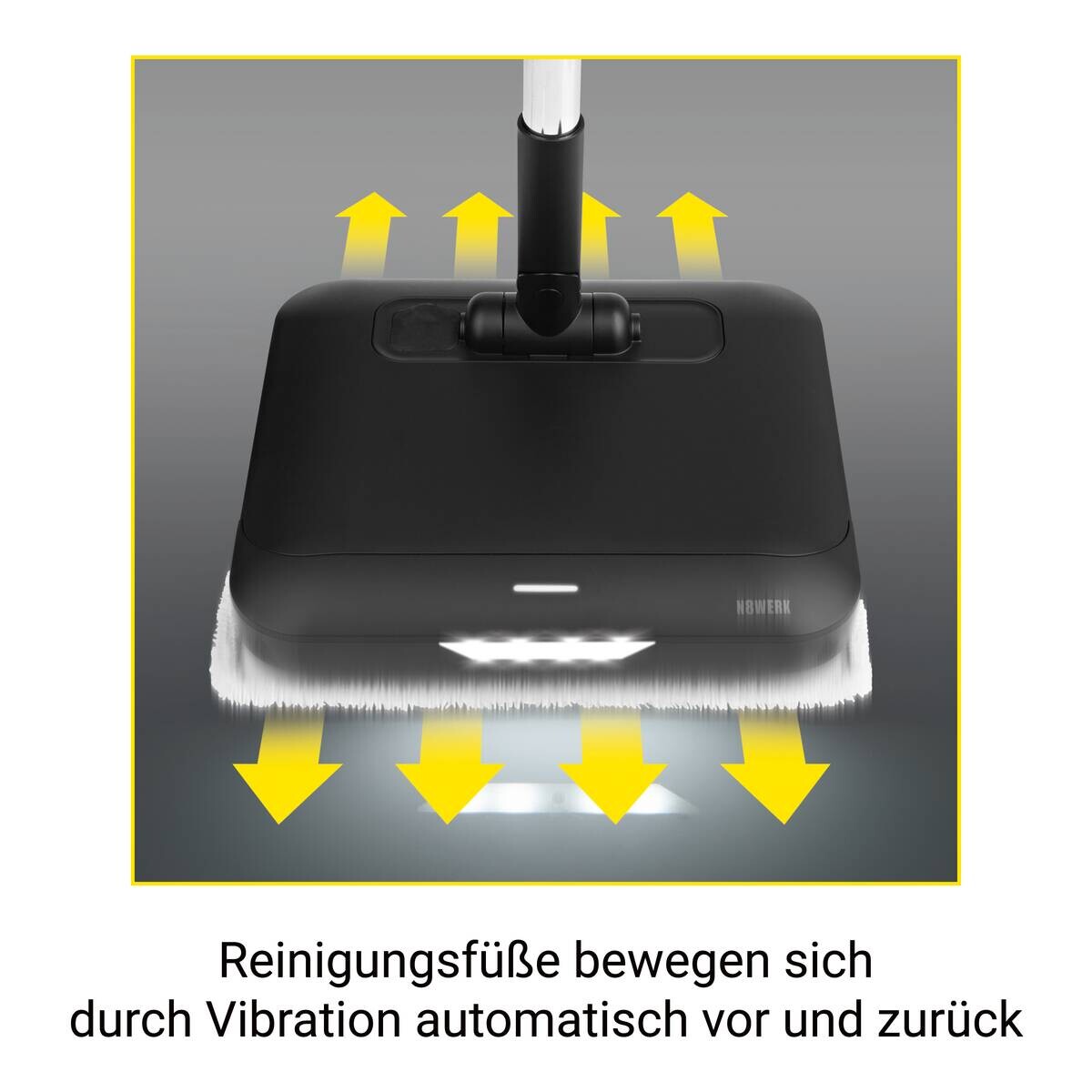 N8WERK Wischmopp schwarz Aluminium Kunststoff B/H/L: ca. 27,5x115x30,4 cm ca. 35 W