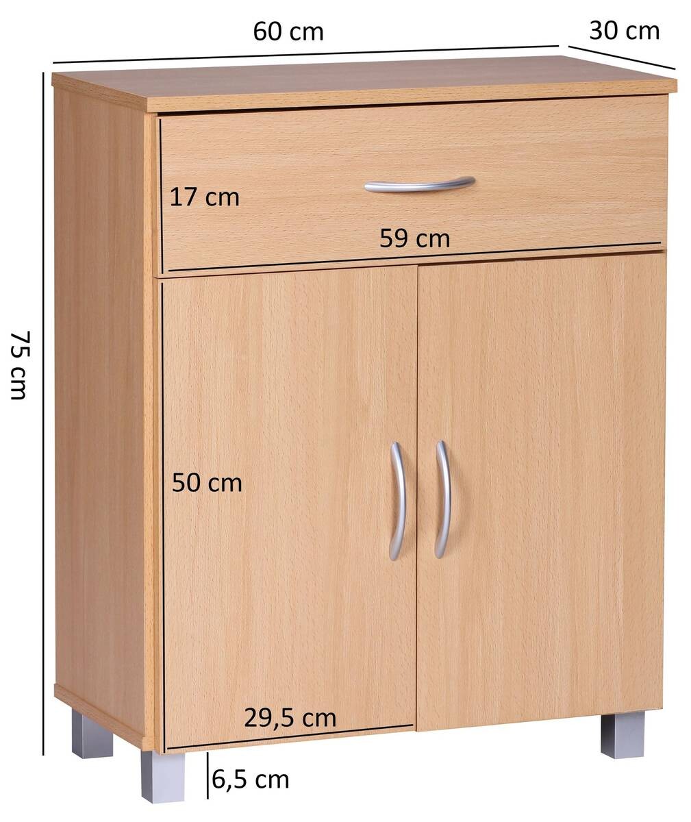 Sideboard buche Nachbildung silber B/H/T: ca. 60x75x30 cm