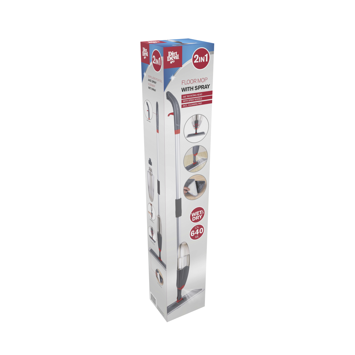 Dirt Devil Bodenwischer grau H: ca. 126 cm