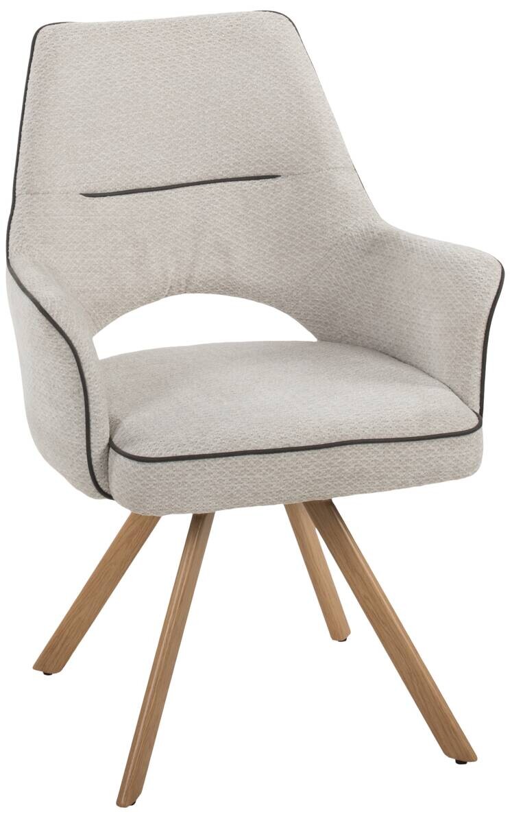 Stuhl Nila beige Webstoff B/H/T: ca. 62x90x62 cm