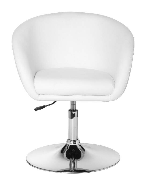 Drehstuhl weiß Chrom Kunstleder Metall