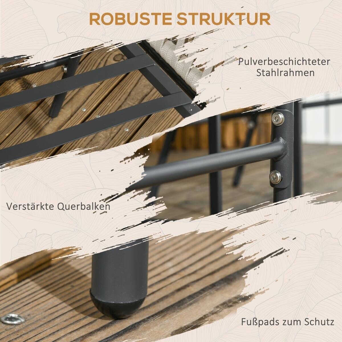 Outsunny Gartenstuhl grau Polyester B/H/L: ca. 60x57x71 cm
