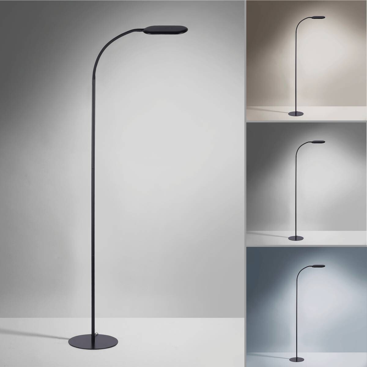 Just Light LED-Stehleuchte KELLY 14406-18 schwarz Kunststoff B/H/T: ca. 63x175x63 cm 1 Brennstellen